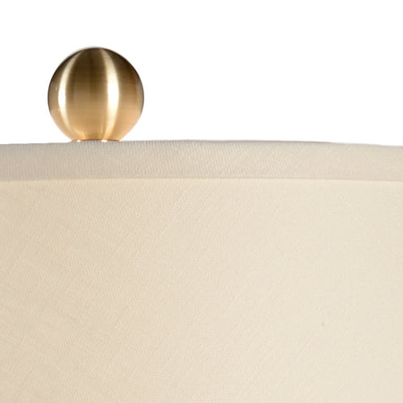 Francine Ceramic Table Lamp Round Brass Finial
