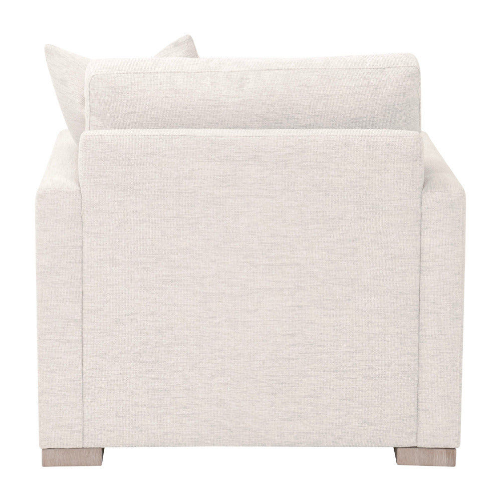 Francis Slim Arm Sofa Chair - neutral fabric back view