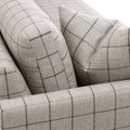 Francis Windowpane Sofa - plaid performance fabric cushion closeup