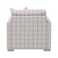 Francis Windowpane Sofa Chair - plaid fabric - back fabric details