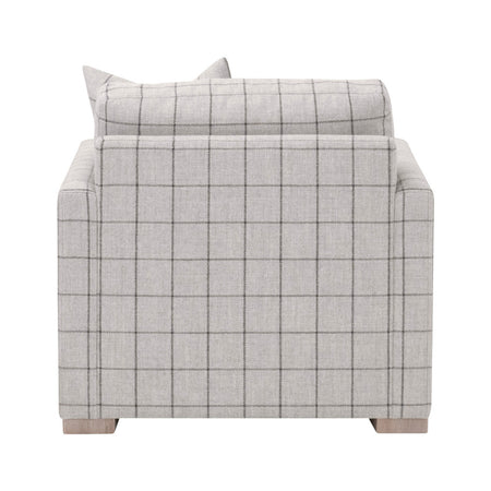 Francis Windowpane Sofa Chair - plaid fabric - back fabric details