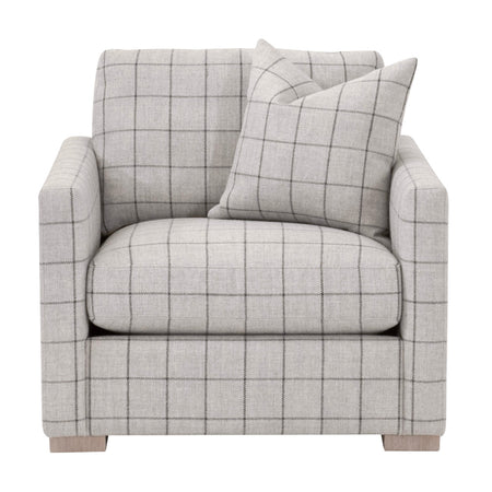 Francis Windowpane Sofa Chair - plaid performance fabric 