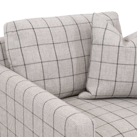 Francis Windowpane Sofa Upholstered Lounge Chair with accent pillow