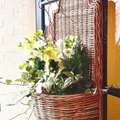 French Country Hanging Wall Basket with flowers