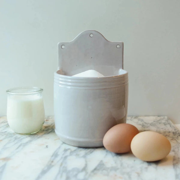 Wall Hanging Salt Cellar styled with eggs