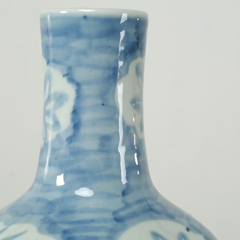 Freya Bottle Vase - handpainted closeup
