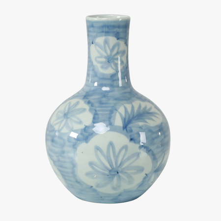 Freya Bottle Vase - floral and leaf motif