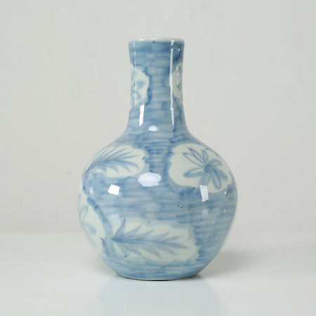Freya Bottle Vase - floral and leaf motif side view