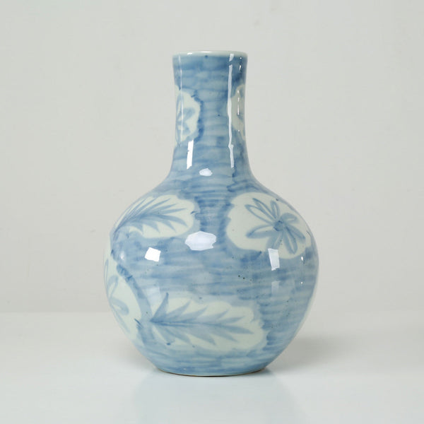 Freya Bottle Vase - floral and leaf motif side view