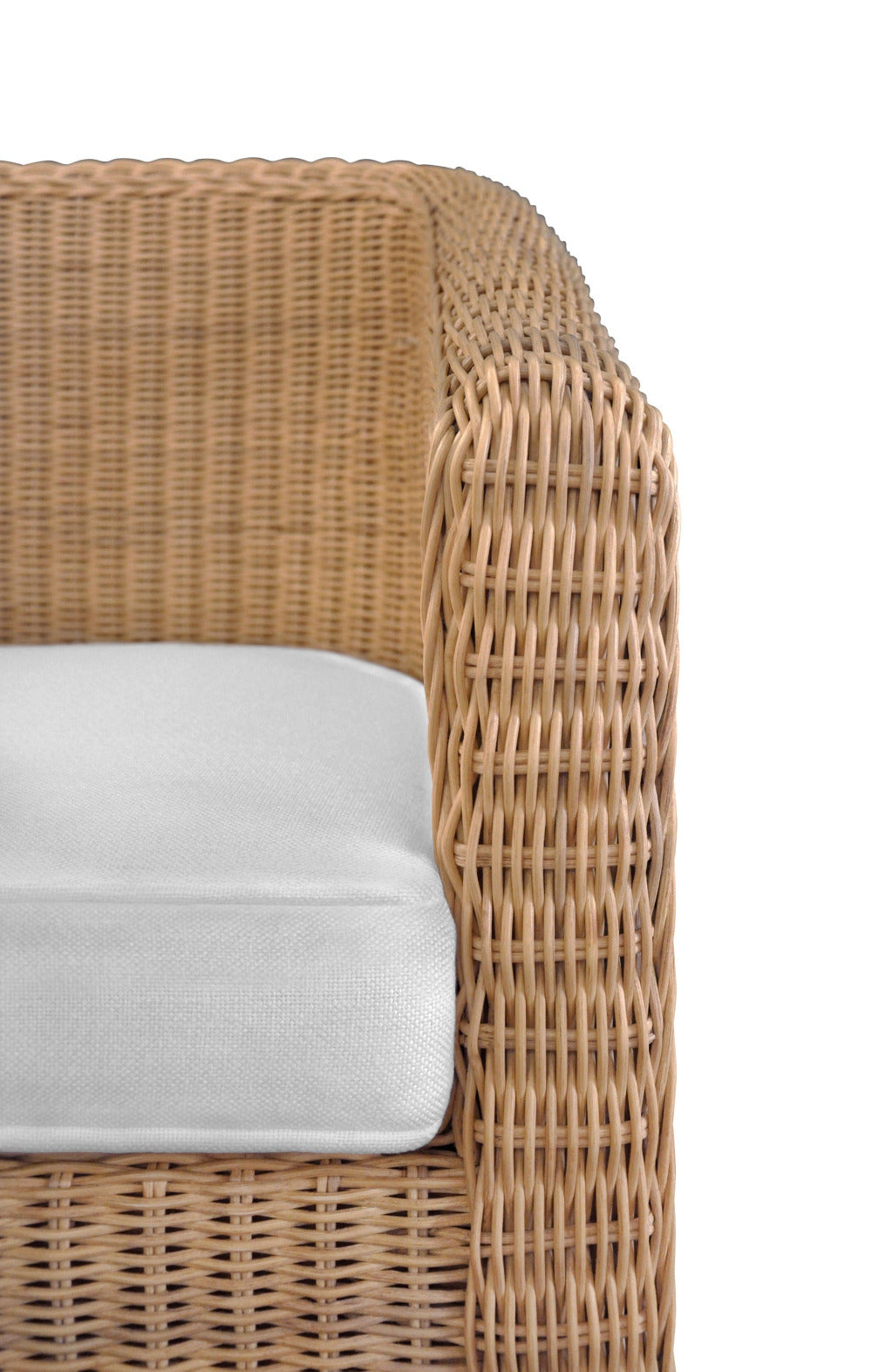 Gianna Woven Rattan Wicker Three Leg Chair - texture closeup