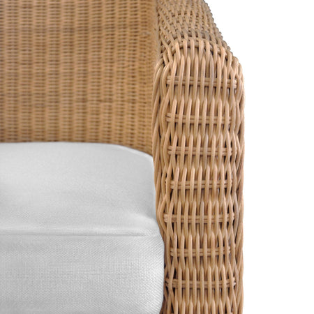 Gianna Woven Rattan Wicker Three Leg Chair - texture closeup