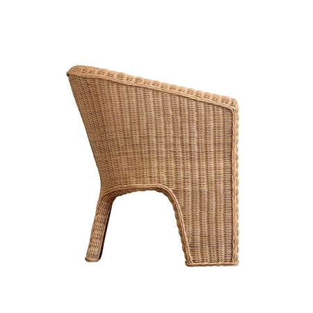 Gianna Woven Rattan Wicker Three Leg Chair - side view