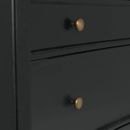 Hampton Black Side Table - hardware closeup