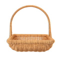 Garden Gathering Basket woven rattan handle