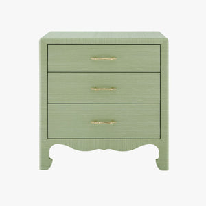 Geneva Spring Green Grasscloth Side Table