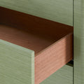 Geneva Spring Green Side Table stained drawer interiors