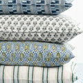 Carezza Moss Azure Pillow Cover Stacked 