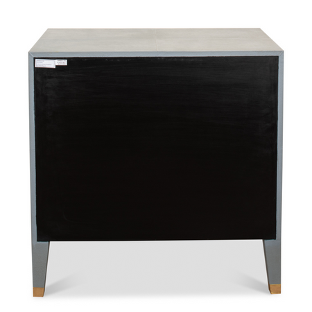 Gideon Grey Shagreen 2 Drawer Nightstand - back view