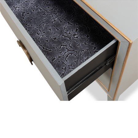 Gideon Grey Shagreen 2 Drawer Nightstand - drawer liner