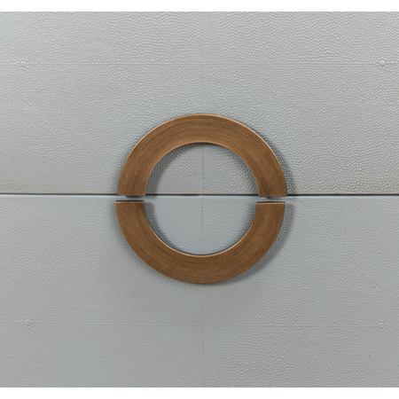 Gideon Grey Shagreen 2 Drawer Nightstand - round hardware