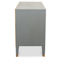 Gideon Grey Shagreen 2 Drawer Nightstand - side view