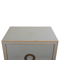 Gideon Grey Shagreen 2 Drawer Nightstand - top detail