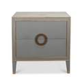 Gideon Grey Shagreen 2 Drawer Nightstand