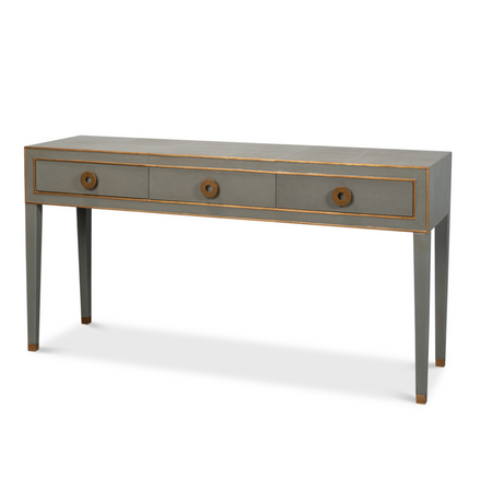 Gideon Grey Shagreen Console - three drawers