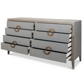 Gideon Grey Shagreen Double Dresser - drawers open