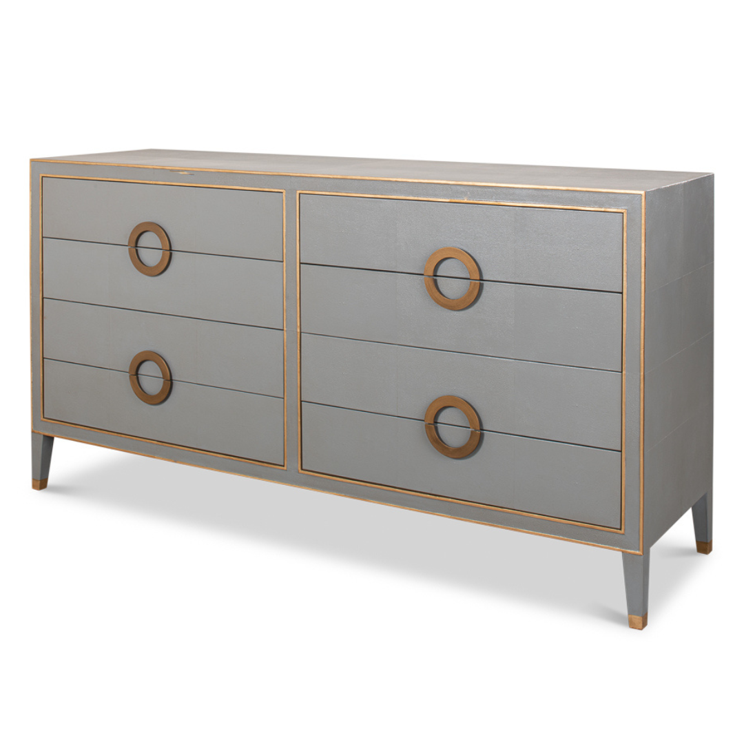 Gideon Grey Shagreen Double Dresser