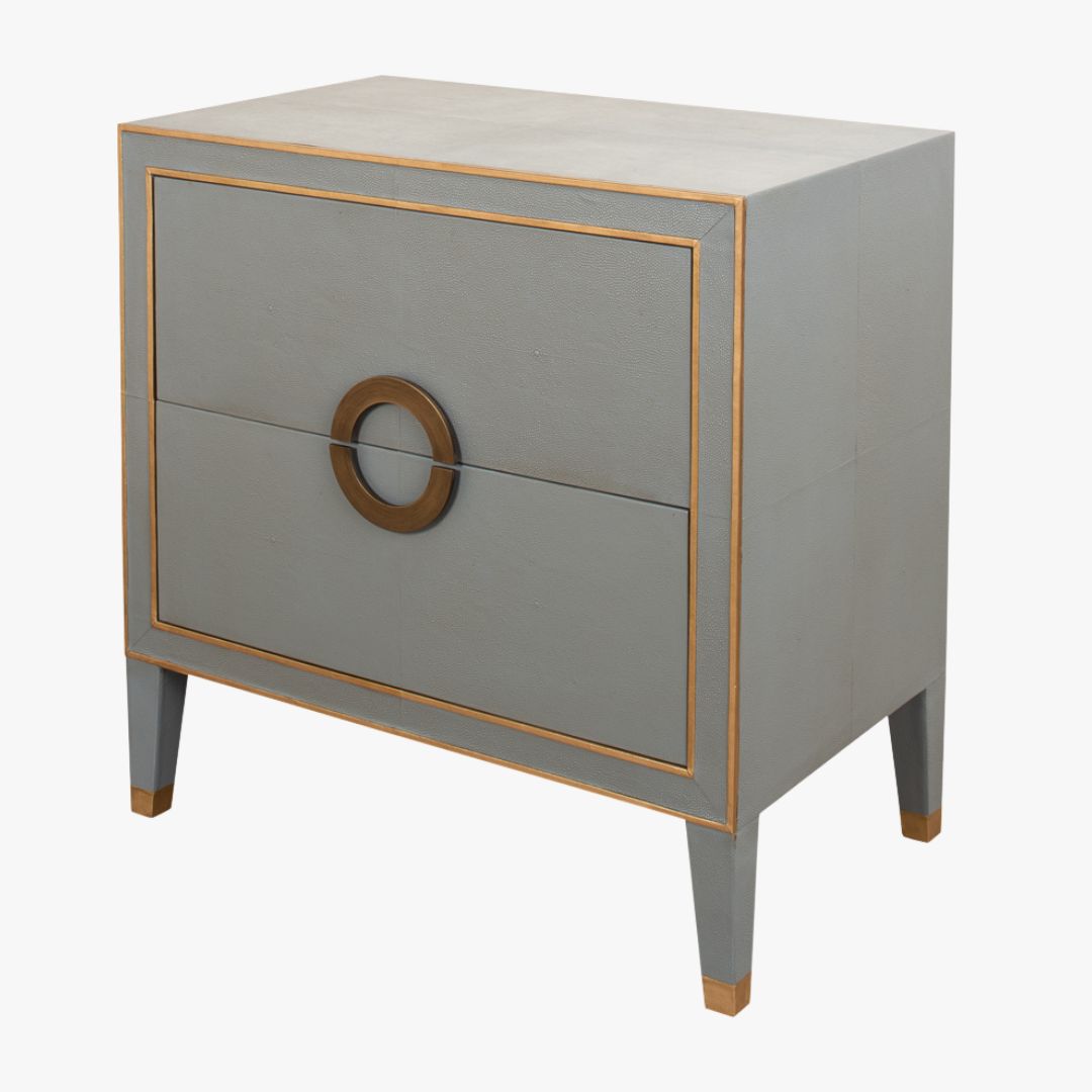 Gideon Grey Shagreen Nightstand