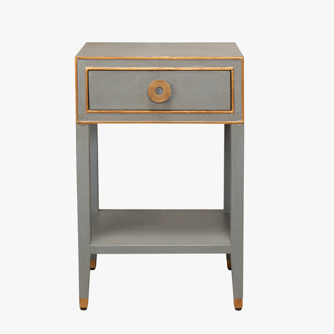Gideon Grey Shagreen Side Table by Dear Keaton