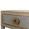 Gideon Grey Shagreen Side Table - drawer front details