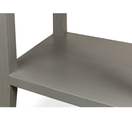 Gideon Grey Shagreen Side Table - lower shelf
