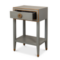Gideon Grey Shagreen Side Table - open drawer