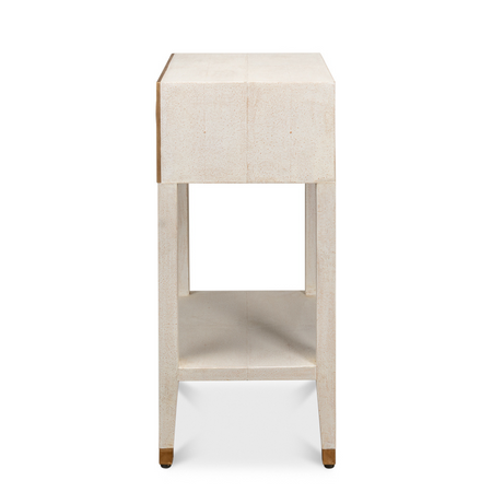 Gideon Ivory Shagreen Bedside Table Side view