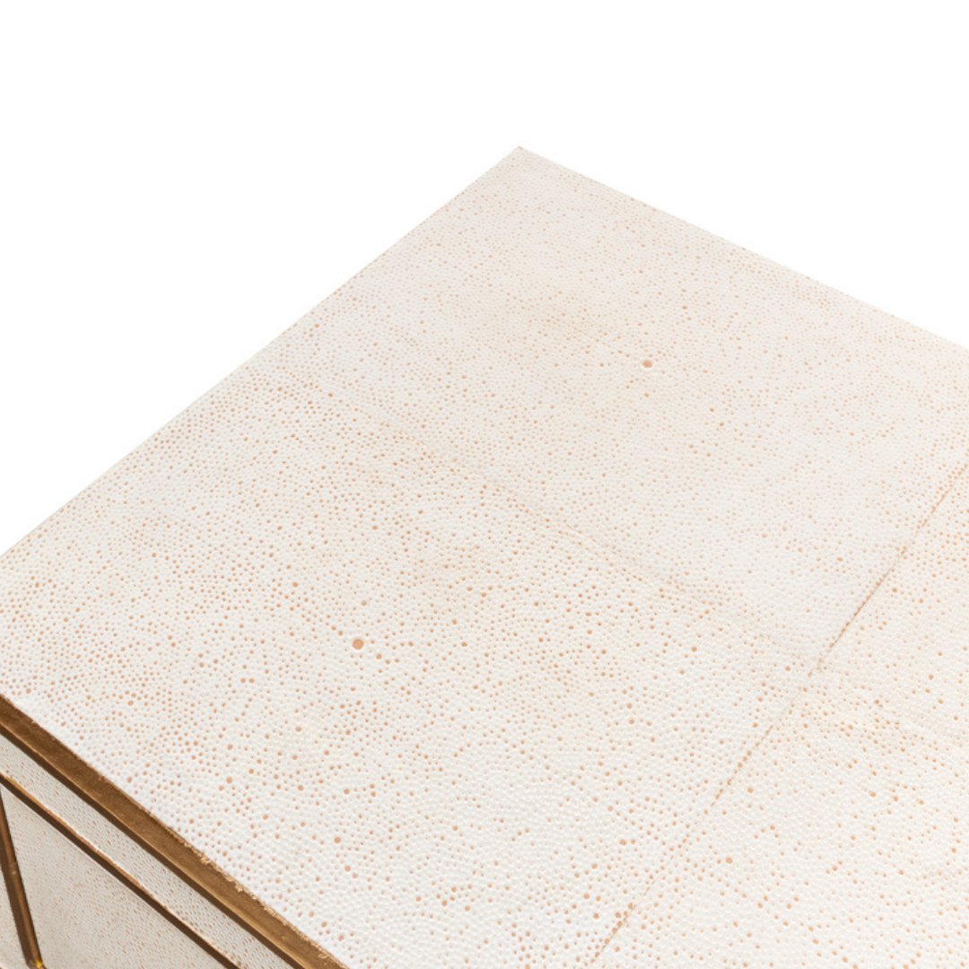 Gideon Ivory Shagreen Bedside Table top texture