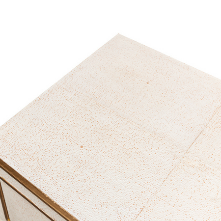 Gideon Ivory Shagreen Bedside Table top texture