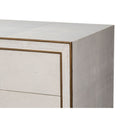 Gideon Ivory Shagreen Double Dresser corner closeup