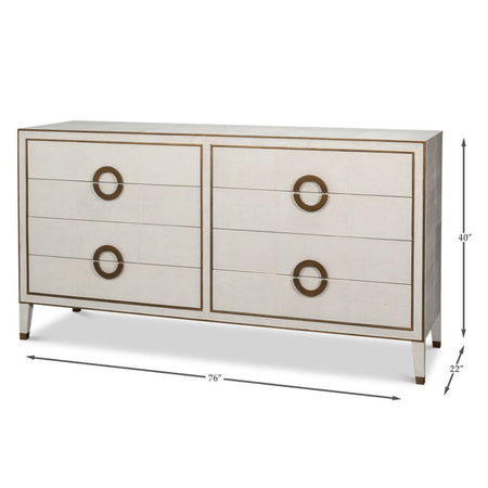 Gideon Ivory Shagreen Double Dresser dimensions
