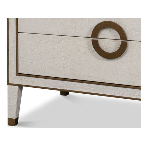 Gideon Ivory Shagreen Double Dresser leg details