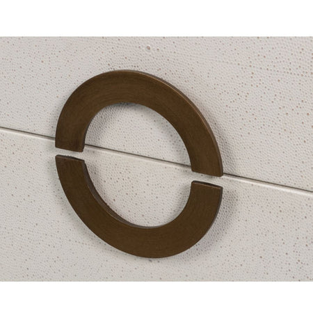 Gideon Ivory Shagreen Double Dresser round hardware