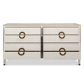 Gideon Ivory Shagreen Double Dresser with eight drawers