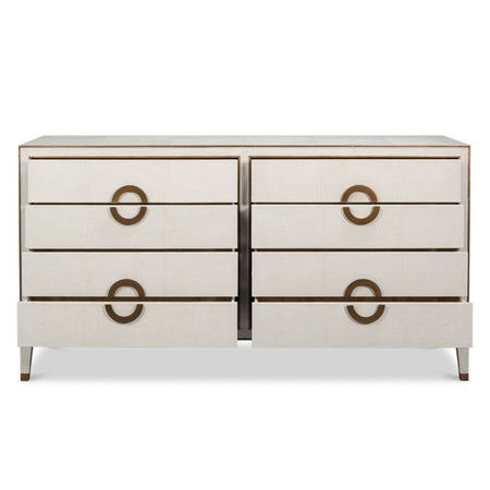 Gideon Ivory Shagreen Double Dresser with eight drawers