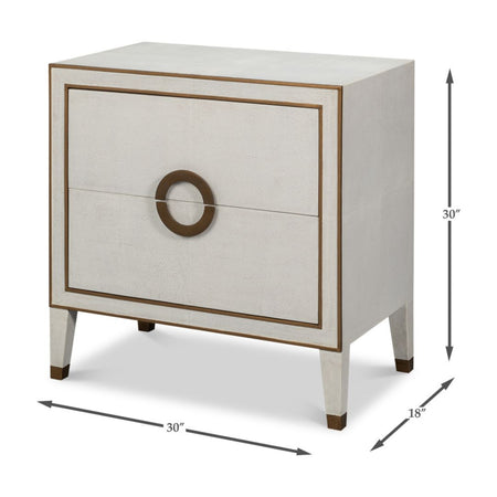 Gideon Ivory Shagreen Nightstand dimensions