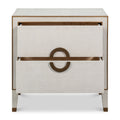Gideon Ivory Shagreen Nightstand with two drawers
