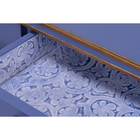 Gideon Marine Shagreen Desk printed drawer interior