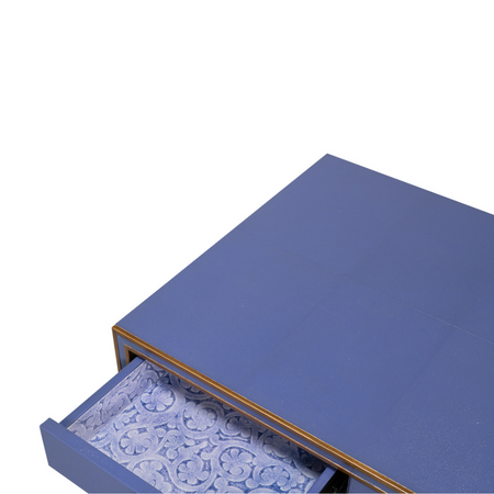 Gideon Marine Shagreen Desk with paper lined drawers