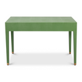 Gideon Verde Shagreen Desk - Embossed Leather Back View