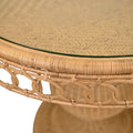 Gigi Round Dining Table - woven rattan apron details